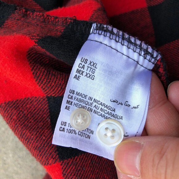 CLUB ROOM Lumberjack Flannel Shirt 2XL Men's Red Long Sleeve Button Down Top - Picture 7 of 7